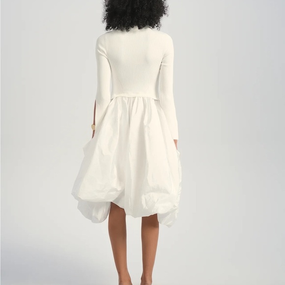 NWT Aleeza Paris Ivory Celeste Knit Bubble Dress Size XL - Picture 2 of 12